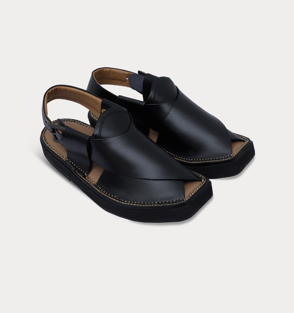 Classic Black Peshawari Chappal For Men Classic Black Peshawari Chappal For Men